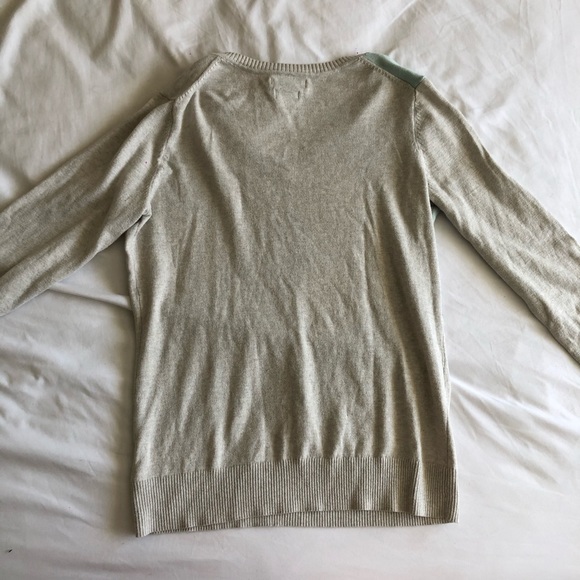 VAN HEUSEN preppy cream & turquoise long sleeve - Picture 4 of 6